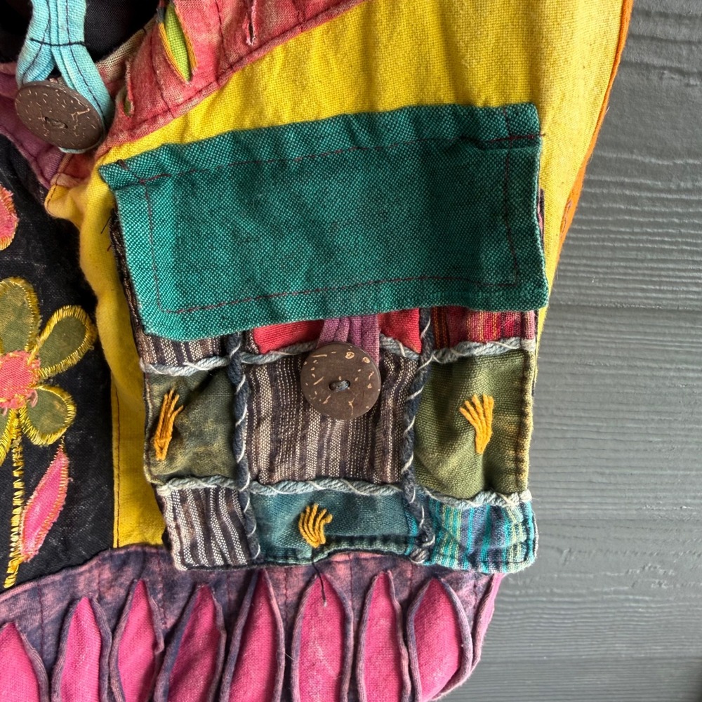 Boho Patchwork Embroidered Crossbody Sling Bag Hippie Festival Floral Purse - Picture 4 of 10